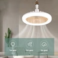 thumbnail image 3 of yeacher Ceiling Fan Light with Remote Control, 3-Speed Adjustable, Beige Shade & White Light for Living Room, Bedroom, and Dining Room (30W, 2100 RPM), 3 of 7