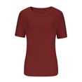thumbnail image 4 of AherBiu Womens Tops Summer Ribbed Knitted Stretchy Slim Tight Tops Solid Color Short Sleeve Tshirts, 4 of 4