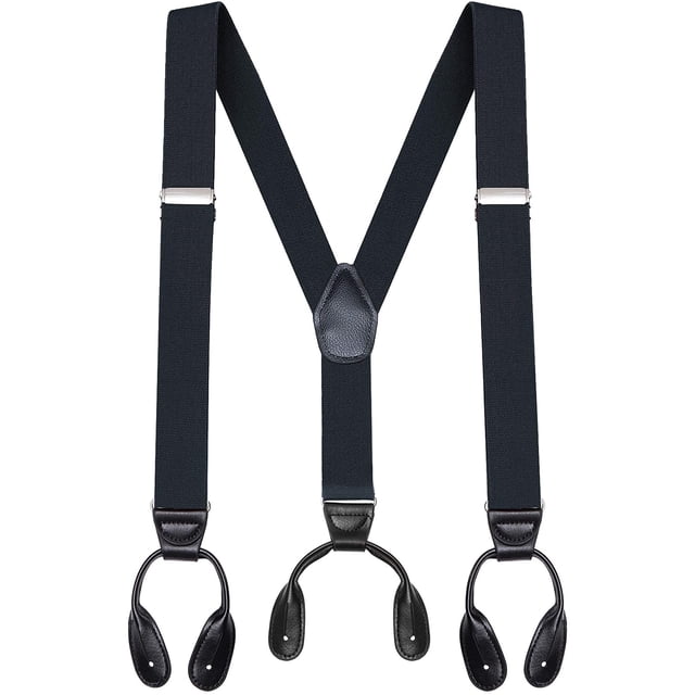 Buyless Fashion Bretelles à Bout Fermé pour Hommes - 48 Sangles Ajustables 1 1/4 - Forme en Y