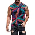 thumbnail image 2 of EGNMCR Débardeurs Homme Nouvelle Mode Décontractée Débardeur Sans Manches pour Homme Col Rond Imprimé Hawaïen Sport Col Rond, 2 of 5