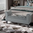 thumbnail image 4 of HOMCOM Upholstered Storage Ottoman Bench, End of Bed Bench with Arms, Grey, 4 of 10