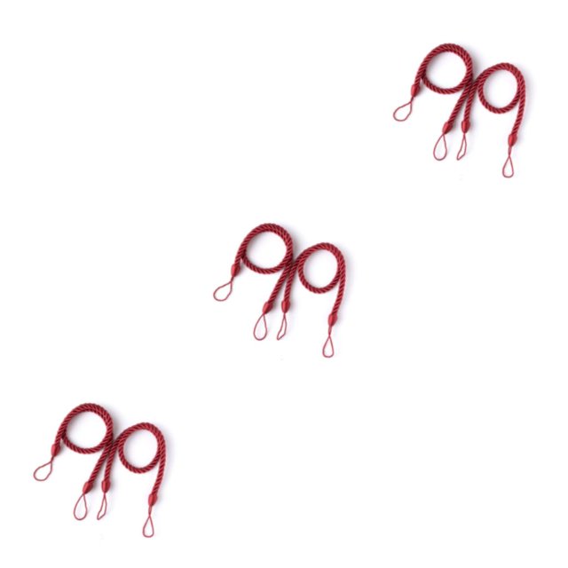 stanreset 1/2/3/5 2 Pieces Household Hotel Polyester Curtain Holdback Living Room Drape Tieback Draperies Decorative Holder Waved Rope Red 3PCS