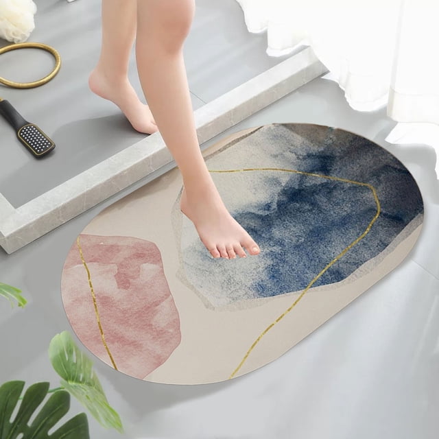 TIMIFIS Bathroom Rugs Rugs Absorbent Non Slip Foam Machine Washable Soft Velvet Bath Mats Floor Mat Easier to Dry for Bathroom Floor Bath Mat
