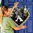 thumbnail image 3 of Door Hanging Decoration for Front Door - Heart Shaped Sign with Last Name Initials Farmhouse Wreath for Exterior 26 Letters Spring Seasonal Outdoor Home, 3 of 4