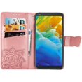 thumbnail image 3 of Case Premium PU Leather Flip Wallet Case Butterfly Embossed Full Body Protection Flip Stand Card Holder Magnetic Cover for iPhone 13 Mini 5.4(Rose Gold), 3 of 6