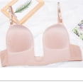 thumbnail image 4 of Womens Low Back Bra Lifting Deep U Shaped Backless Bra With Convertible Clear Straps True Bras For Women, 4 of 6
