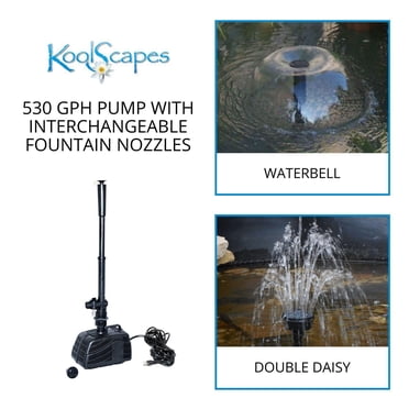 KoolScapes 530 GPH Pond Pump Kit, Outdoor Water Pump for Ponds and Fountains