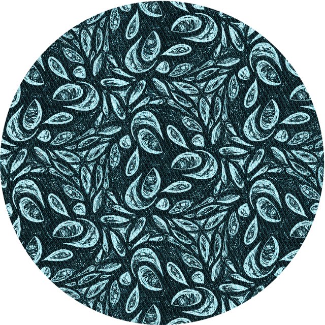 Ahgly Company Machine Washable Indoor Square Transitional Deep Teal Green Area Rugs, 3' Square