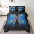 thumbnail image 2 of Erosebridal Black Blue Bedding Full Size, Geometric Stripe Bedding Accessories, Reversible 7pcs, 2 of 5