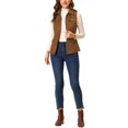 thumbnail image 2 of INSPIRE CHIC Veste Zippée pour Femme Sans Manches Anorak Gilet Utilitaire Veste avec Poches P Brun, 2 of 6