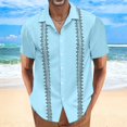 thumbnail image 2 of BOBOGOJP Robe Slim Homme Chemises Regular Fit Manches Courtes Casual Button Down Chemises, Blue S, 2 of 5
