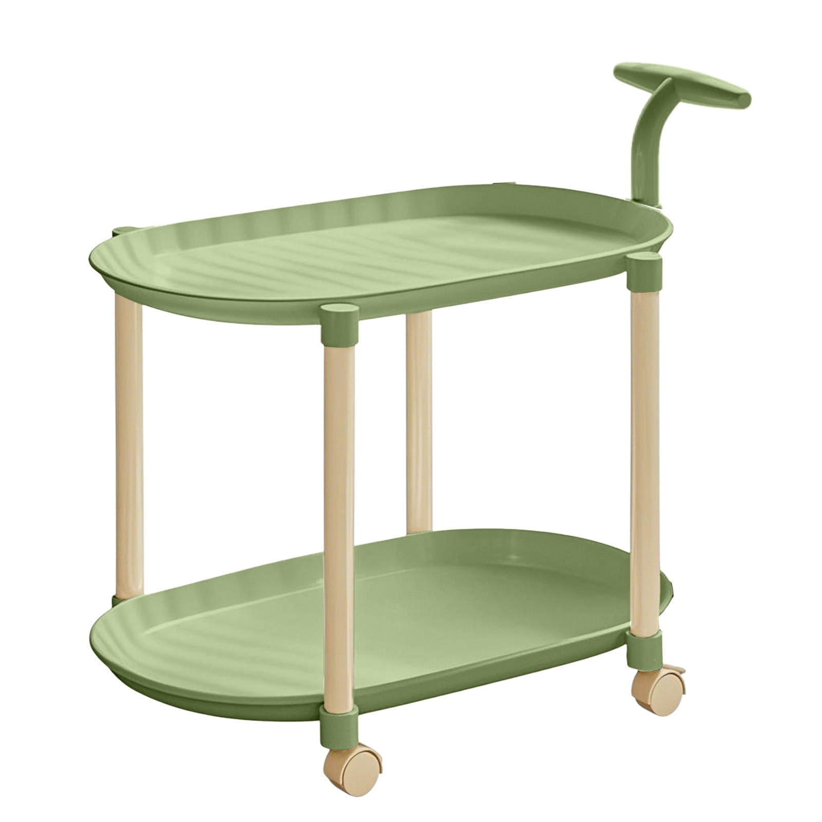 Cameland Table d'Appoint Roulante avec Roues Crème Table d'Extrémité Mobile-Table de Chevet de Chambre Table de Salon Table Gigogne Portable pour Petits Espaces