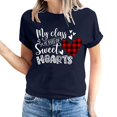 thumbnail image 2 of Pisexur T-shirt de la Saint-Valentin Haut T-shirt de la Saint-Valentin pour Femme Amour Imprimé T-shirt à Manches Courtes Haut à Manches Courtes Col Rond Haut/chemise, 2 of 5