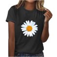 thumbnail image 1 of Meichang T-Shirts Chemises pour Femmes T-Shirts Graphiques Marguerite Été 2024 Mode Hauts Basiques Décontractés T-Shirt à Manches Courtes Ample Col Rond Chandail T-Shirts, 1 of 2