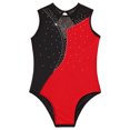 thumbnail image 3 of Choomomo Kid Girls Shiny Rhinestone Athletic Dance Gymnastics Leotards One Piece Ballet Dance Bodysuit Red 12, 3 of 7