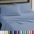 thumbnail image 1 of California Design Den King Sheet Set - 100% Cotton Sateen, Soft & Breathable - Blue Hydrangea, 1 of 10