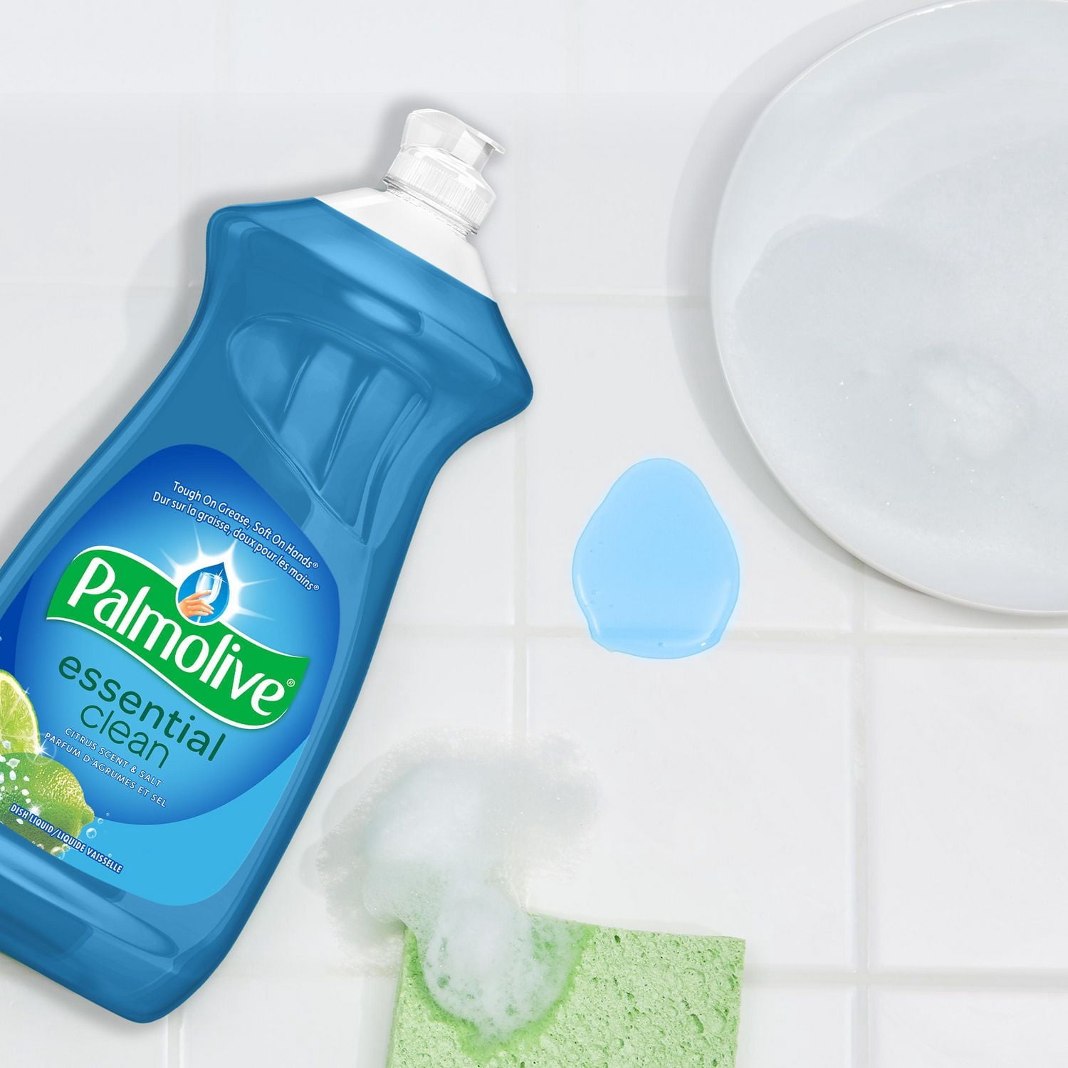 Savon à vaisselle liquide Palmolive Essential Clean, parfum d’agrumes + sel - 828 ml