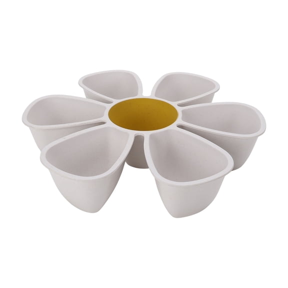 Hometrends Daisy Bamboo Melamine Chip & Dip Platter 13.375 Inch