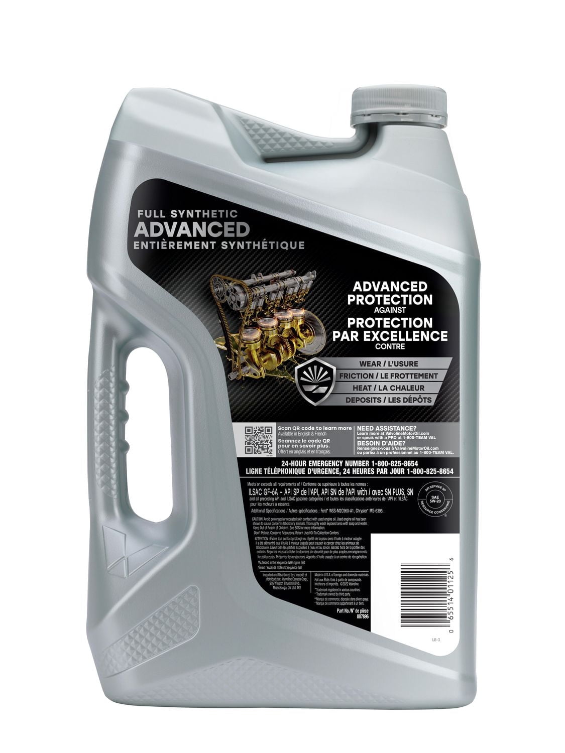 Caisse d’huile à moteur Valvoline Advanced entièrement synthétique 5W20 3X5L