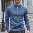thumbnail image 2 of Dagugfen Quarter Zipper Pullover Men Long Sleeve Slim Fitted Thermal Base Layer Running Workout Tops, 2 of 9