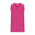 thumbnail image 4 of TSADFHJI Hauts Col en V pour Femmes Rouge Coton et Lin Couleur Unie Col Rond Pull Court Couleur Unie Décontracté Sans Manches T-Shirt TTTG Rouge, 4 of 5