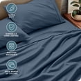 thumbnail image 4 of Bare Home Premium 1800 Collection Ensemble de Draps 4 Pcs, Lit Double, Bering Sea, 4 of 10
