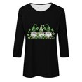 thumbnail image 4 of Meichang T-Shirts de la Saint-Patrick pour Femmes, T-Shirts à Imprimé Trèfle, Chemises Vertes, Hauts Décontractés à Manches 3/4, T-Shirts à Col Rond, Hauts de la Saint-Patrick pour Femmes en Liquidation, 4 of 4