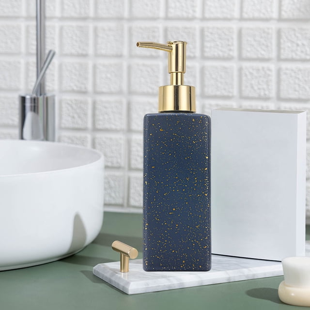 Birdeem Glass Foaming Soap Dispenser,Refillable Soap Dispenser with Square Design for Bathroom and Kitchen,Foam Pump Bottle for Hand Soap and Body Wash,11.8 Oz Capacity