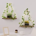 thumbnail image 2 of fheaev Industrial Style Black Iron Hanger Wood Shelf Flower Stand Plant Shelves Wall Hanging Decorative Rectangle Frame Ceiling Flower Pot Storage Rack Bar Hanging, 2 of 9