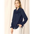 thumbnail image 4 of INSPIRE CHIC Women's Button Down Long Sleeve Cuff Ruffle Detail Blouse Shirt Tops, 4 of 6