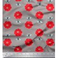 thumbnail image 1 of Soimoi Poly Crepe Fabric Floral & Bee Insects Decor Fabric Printed Yard 42 Inch Wide, 1 of 3