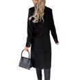 thumbnail image 3 of MAWCLOS Ladies Classic Solid Color Outwear Holiday Lapel Pea Coats Black M, 3 of 3