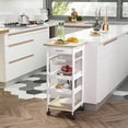 thumbnail image 2 of HOMCOM Kitchen Island Cart with Drawer, Removable Tray and Wire Basket, 2 of 10