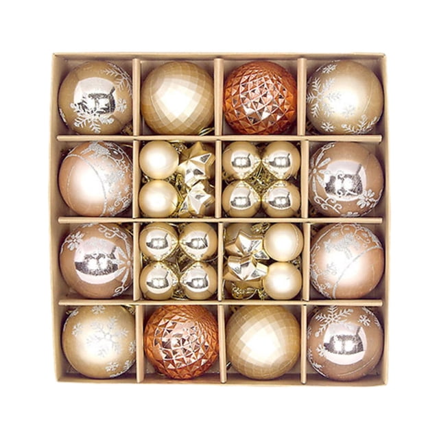 Pisexur Christmas Balls Ornaments for Xmas Tree, 44Pcs Shatterproof Christmas Tree Decorations, Tree Hanging Balls Christmas Balls Ornaments Set for Party Wedding Decoration