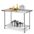 thumbnail image 1 of Costway 30" x 48" Commercial Kitchen Table Stainless Steel Food Prep & Work Table Silver, 1 of 9