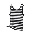 thumbnail image 1 of Lmnyox Débardeurs Rayés pour Femmes Décontractés Confortables Col Rond Sans Manches Camisoles Grande Taille Chandails Basiques M-5TG, 1 of 9