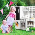 thumbnail image 3 of Costway Wood Kitchen Toy Kids Cooking Pretend Play Setw/ Utensils,Sounds & Wordpad White, 3 of 9