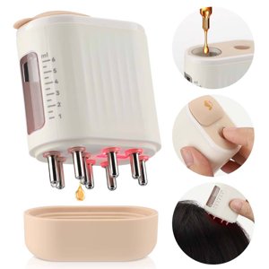 Huile de cheveux Applicateur Microcurrent Red Light Scalp Vibration Massager IPX5 Pinceau d'applicateur d'huile de sérum électrique imperméable