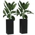 thumbnail image 1 of Outsunny 2 Pack Plastic Planter, 26 Inch Outdoor Planters, Black, 1 of 10