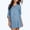 Blue, variant on TIMIFIS Women's Button Down Denim Shirt Rompers Collared V Neck Loose Casual Long Sleeve Pocket Long Sleeve Jeans Dress Vacation Office Work Beach Blouse Top - Summer