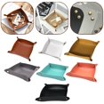 thumbnail image 3 of Leather Tray Foldable Table Catchall Storage Box Jewelry Key Coin Top Organizer, 3 of 4
