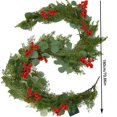 thumbnail image 3 of Dvkptbk Guirlande de Noël Artificielle de 5 Pieds avec Baies Rouges Toucher Réaliste Hiver Garlands Guirlande de Verdure Artificielle Verte pour Table, Manteau de Cheminée, Mur, Intérieur, Extérieur, 3 of 6