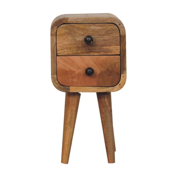 Artisan Furniture Solid Wood Extra Mini Curved Oak-ish Bedside