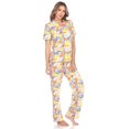 thumbnail image 3 of White Mark Women's Tropical Short Sleeve Button-Down Pajama Set, 3 of 6