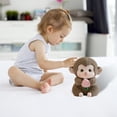 thumbnail image 4 of Monkey Plush Toy Holding Peach, Realistic Stuffed Animal with Soft Material, Kids’ Cuddle Companion, 4 of 8