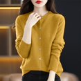 thumbnail image 2 of Yuyuzo Cardigans pour Femmes à Boutons Classique Uni Manches Longues Col Rond Cardigan Tricoté Chandails, 2 of 4