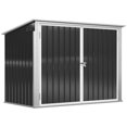 thumbnail image 1 of Outsunny Outdoor Steel Storage Shed Garbage Can Organizer Dark Grey, 1 of 10