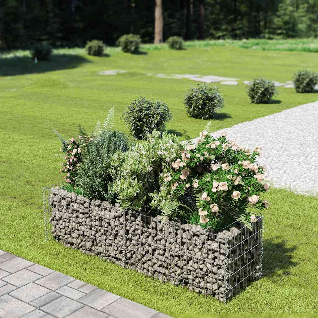 vidaXL Gabion Lit Surélevé Acier Galvanisé 180x50x50 cm