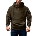 thumbnail image 4 of Lyrcatrment Mens Fleece Heavyweight Hoodies 1/4 Zip Drawstring Outdoor Sweatshirts with Multi Pockets, 4 of 7