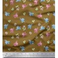 thumbnail image 1 of Soimoi Moss Georgette Fabric Leaves,Floral & Parrot Kids Printed Fabric 1 Yard 42 Inch Wide, 1 of 3